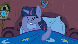 Size: 5511x3113 | Tagged: safe, artist:bigccv, twilight sparkle, pony, unicorn, g4, bed, facehoof, female, mare, solo, unicorn twilight