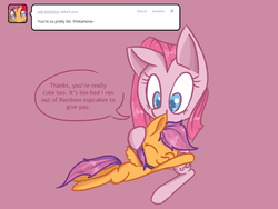 Size: 1280x960 | Tagged: safe, artist:voids-edge, pinkie pie, scootaloo, pegasus, pony, g4, female, filly, lesboloo, pinkamena diane pie, tumblr