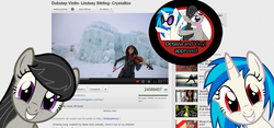 Size: 1500x700 | Tagged: safe, dj pon-3, octavia melody, vinyl scratch, pony, g4, dubstep, lindsey stirling, youtube