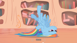 Size: 500x277 | Tagged: safe, screencap, rainbow dash, g4, dance party, dancing, gif party, youtube caption