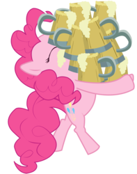 Size: 3555x4511 | Tagged: safe, artist:bigccv, pinkie pie, earth pony, pony, g4, the super speedy cider squeezy 6000, cider, female, simple background, solo, transparent background, vector