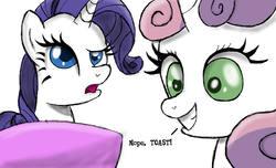 Size: 2800x1700 | Tagged: safe, artist:dawn-sparkle06, rarity, sweetie belle, g4, duo, grin