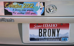 Size: 900x560 | Tagged: safe, artist:framwinkle, brony, car, idaho, irl, license plate, mazda, photo