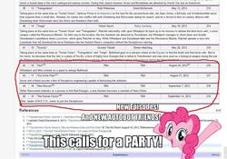 Size: 960x671 | Tagged: safe, pinkie pie, g4, barely pony related, caption, fourth wall, meta, slapped on ponies, transformers, wikipedia