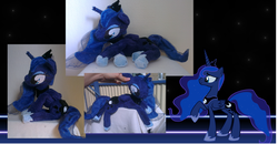 Size: 1932x1008 | Tagged: safe, artist:epicrainbowcrafts, princess luna, pony, g4, beanie (plushie), irl, photo, plushie, solo