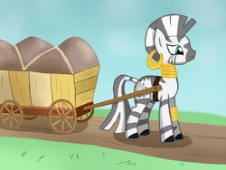 Size: 1600x1200 | Tagged: safe, artist:werdkcub, zecora, zebra, g4, duo