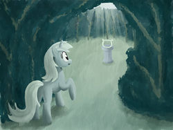 Size: 1300x975 | Tagged: safe, artist:werdkcub, lyra heartstrings, pony, unicorn, g4, female, lyre, solo