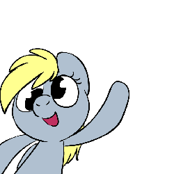 Size: 700x700 | Tagged: safe, derpy hooves, pegasus, pony, g4, animated, female, simple background, solo, transparent background, waving