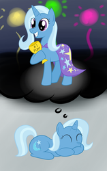 Size: 600x955 | Tagged: safe, artist:hip-indeed, trixie, g4, dream, fireworks, trophy