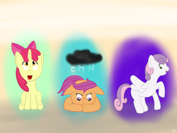 Size: 2000x1500 | Tagged: safe, artist:php192, apple bloom, scootaloo, sweetie belle, earth pony, pegasus, pony, unicorn, g4, cutie mark crusaders, race swap