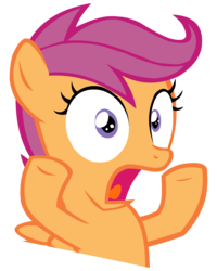 Size: 4000x5000 | Tagged: safe, artist:sparklepeep, scootaloo, pony, g4, absurd resolution, female, filly, shocked, simple background, solo, transparent background, vector