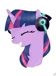 Size: 2283x3045 | Tagged: safe, artist:marisalle, twilight sparkle, g4, headphones, high res