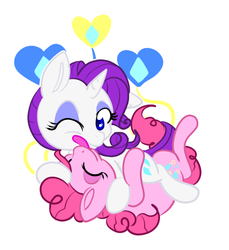 Size: 700x765 | Tagged: safe, artist:cotton, pinkie pie, rarity, g4, female, lesbian, licking, ship:raripie, shipping