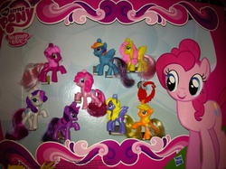 Size: 2592x1936 | Tagged: safe, applejack, cheerilee, fluttershy, lily blossom, pinkie pie, rainbow dash, rarity, twilight sparkle, g4, collection, figure, mcdonald's happy meal toys