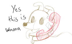 Size: 1280x782 | Tagged: safe, artist:jade meteor, winona, dog, g4, female, meme, phone, solo, yes this is dog