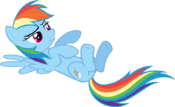 Size: 7953x4874 | Tagged: safe, artist:anitech, rainbow dash, pegasus, pony, g4, absurd resolution, on back, simple background, solo, transparent background, vector