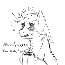 Size: 1024x1024 | Tagged: safe, artist:omnifob, oc, oc only, pony, coffee, meta, sketch, solo