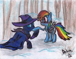 Size: 1024x786 | Tagged: safe, artist:deihiru, mare do well, rainbow dash, g4, bandage, the games we play, traditional art