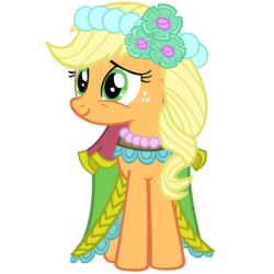 Size: 5000x5000 | Tagged: safe, artist:sapphirebeam, applejack, earth pony, pony, g4, absurd resolution, bridesmaid dress, clothes, dress, female, mare, simple background, solo, transparent background