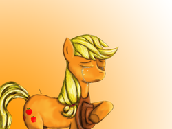 Size: 1200x900 | Tagged: safe, artist:lahiur, applejack, g4, crying, sad