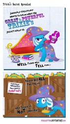 Size: 410x720 | Tagged: safe, artist:pixelkitties, trixie, pony, unicorn, g4, book, comic, couch, fainting couch, felt, female, frown, glare, hat, hooves, horn, lineless, magic, mare, open mouth, phone, solo, taco, telekinesis, wide eyes