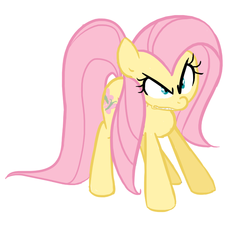 Size: 716x666 | Tagged: safe, artist:jessy, fluttershy, pony, g4, angry, female, simple background, solo, white background