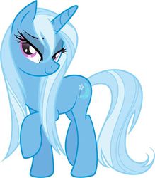 Size: 632x720 | Tagged: safe, artist:daviez20, trixie, g4, bedroom eyes, looking at you, raised hoof, simple background, smiling, vector, wet mane, white background