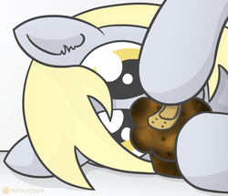 Size: 1394x1200 | Tagged: safe, artist:muffinexplosion, derpy hooves, pegasus, pony, g4, bandage, female, mare, muffin