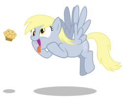 Size: 8192x6576 | Tagged: safe, artist:bronyvectors, derpy hooves, pegasus, pony, g4, absurd resolution, female, mare, muffin, simple background, solo, tongue out, transparent background