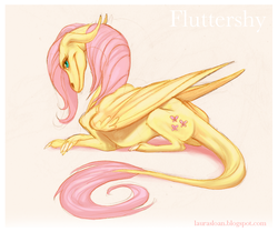 Size: 1280x1070 | Tagged: safe, artist:skittledeediddle, fluttershy, dragon, g4, dragonified, flutterdragon, species swap