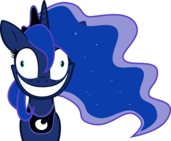 Size: 3645x3000 | Tagged: safe, artist:newlunaticrepublic, princess luna, pony, g4, female, high res, insanity, lunatic, simple background, solo, transparent background, vector