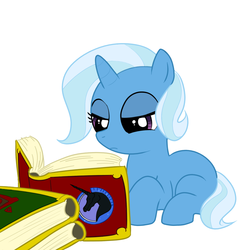Size: 1000x1000 | Tagged: safe, artist:madmax, trixie, g4, book, filly, reading