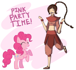 Size: 720x668 | Tagged: safe, artist:jennilah, pinkie pie, g4, abstract background, avatar the last airbender, crossover, simple background, transparent background, ty lee
