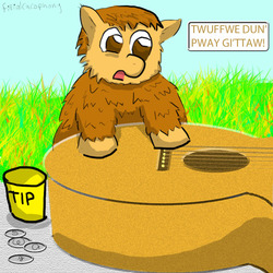 Size: 720x720 | Tagged: safe, artist:fillialcacophony, fluffy pony, fluffy pony original art, guitar, truffle