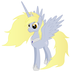 Size: 6888x7000 | Tagged: safe, artist:replaymasteroftime, derpy hooves, alicorn, pony, g4, absurd resolution, alicornified, derpicorn, epic derpy, female, jewelry, mare, race swap, regalia, simple background, solo, transparent background