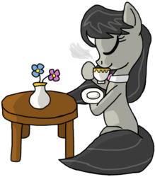 Size: 624x712 | Tagged: safe, artist:chaos-flare44, octavia melody, earth pony, pony, g4, female, simple background, solo, tea, transparent background