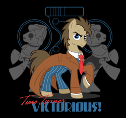 Size: 825x776 | Tagged: safe, artist:hezaa, doctor whooves, time turner, cyber pony, cyberman, cyborg, earth pony, pony, g4, crossover, doctor who, male, ponified, stallion