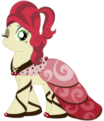 Size: 692x806 | Tagged: safe, artist:mintystitch, cherry jubilee, earth pony, pony, g4, clothes, dress, female, mare, simple background, solo, transparent background