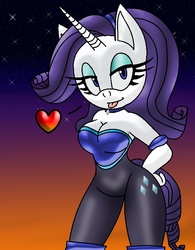 Size: 598x768 | Tagged: source needed, useless source url, safe, artist:odiz, rarity, anthro, g4, solo, sonic the hedgehog (series), sonicified, style emulation, trace