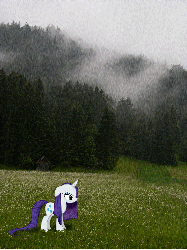 Size: 774x1032 | Tagged: safe, artist:princessxpup, rarity, pony, g4, animated, female, irl, photo, ponies in real life, rain, solo, wet, wet mane, wet mane rarity