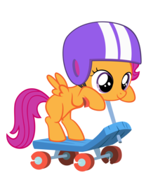 Size: 6000x7200 | Tagged: safe, artist:fluffytuli, scootaloo, pegasus, pony, g4, absurd resolution, female, filly, scooter, simple background, solo, transparent background, vector