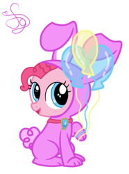 Size: 2000x2692 | Tagged: safe, artist:kristiesparcle, pinkie pie, g4, balloon, bunny costume, clothes, element of laughter, filly, high res, simple background, transparent background, vector