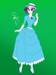 Size: 3000x4000 | Tagged: safe, artist:the-epicteer, rarity, human, g4, beautiful, clothes, disney, dress, edwardian, hat, humanized, jane porter, parody, pith helmet, solo, spats, tarzan, victorian