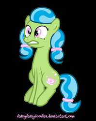 Size: 2352x2968 | Tagged: safe, artist:daisydaisydoodles, tealove, earth pony, pony, g4, black background, female, high res, mare, simple background, solo, surprised