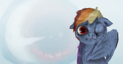 Size: 1920x1001 | Tagged: safe, artist:fruitbloodmilkshake, rainbow dash, g4, injured