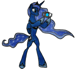 Size: 669x613 | Tagged: safe, princess luna, pony, g4, bipedal, female, matrix of leadership, simple background, solo, transformers