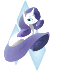 Size: 700x850 | Tagged: safe, artist:nikohl, rarity, pony, g4, blank flank, cute, cutie mark, cutie mark background, female, raribetes, smiling, solo