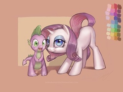 Size: 800x600 | Tagged: safe, artist:saurabhinator, rarity, spike, g4, female, happy, male, ship:sparity, shipping, straight