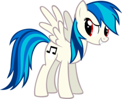 Size: 1024x828 | Tagged: safe, artist:rdbrony16, dj pon-3, rainbow dash, vinyl scratch, oc, oc only, pegasus, pony, g4, alternate hairstyle, female, fusion, fusion:dj pon-3, fusion:rainbow dash, fusion:vinyl scratch, fusion:vinyldash, mane swap, mare, race swap, simple background, solo, spread wings, transparent background, wings