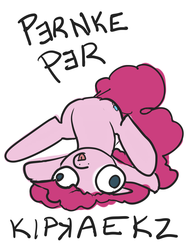 Size: 695x900 | Tagged: safe, artist:aphexangel, pinkie pie, earth pony, pony, g4, derp, female, piledriver, solo